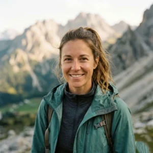 Female outdoor traveler profile photo for website testimonial section